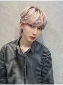 men'sシースルーバングフェザーマッシュ