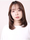 大人ガーリー30代40代合わせカットミディアムレイヤー0105