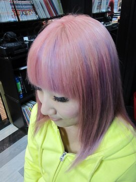 トリックストア(TRICK STORE) 個性的かつかわいいアッシュラベンダーピンク★パープルメッシュ