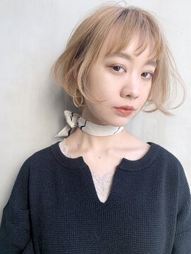 アルバム 銀座(ALBUM GINZA) ふわボブ_外ハネボブアッシュブラウンネオウルフ_87068