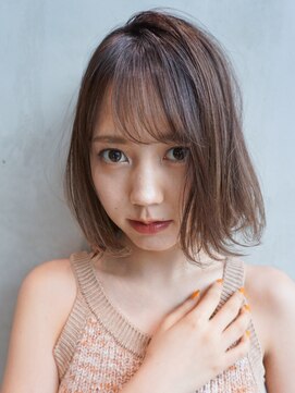 アルバム 銀座(ALBUM GINZA) ピュアボブ_セシルカットココアブラウンフリンジウェーブ_87745