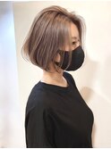 透明感ベージュ×大人ボブ