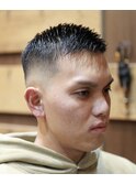 ＜理容室＞＜バーバー＞アップバングショートスキンフェード