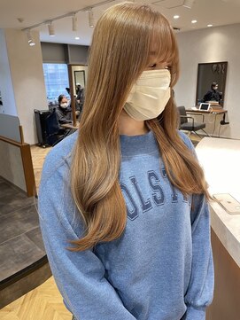 ロンド レア 天神大名店(Lond Le’a) ミルクティーベージュ/ダブルカラー/ケアブリーチ/くびれヘア