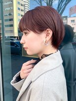 ロンド 表参道店(Lond)&nbsp;Lond表参道【伊杏】艶色ピンクブラウン　耳かけ丸みショート