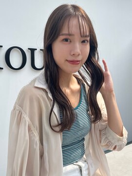 ディフィー 渋谷(defi) 大人可愛い20代30代40代外前髪ありロングレイヤー　黒髪