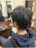メンズツーブロック黒髪ショート