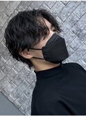 シャドウパーマ韓国風パーマセンターパート強めニュアンスパーマ