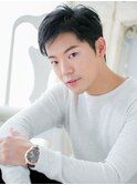 mod's姪浜/黒髪ダークアッシュサイドパートスパイキーショートi
