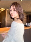 前髪 かきあげ 内巻きボブ ヘアアレンジ