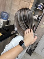 ラフィット 香椎(lafit)&nbsp;髪質改善×ダブルカラー×ブリーチ×白髪ぼかし×シルバー