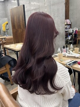 ブリーチなしボルドーカラー