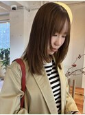 ミディアムレイヤー/ブリーチなし/顔まわりカット