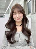 内巻きくびれヘア ショコラブラウン ココアブラック