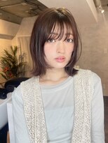 サンルーム(SUN room) 外ハネボブ顔周りレイヤーカットナチュラルブラウンレイヤーボブ