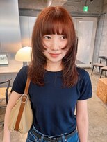 ナヌーク ダイカンヤマ(nanuk daikanyama) ハッシュカットブリーチなしカラーダブルカラーオレンジカラー