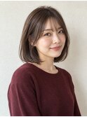 秋冬ショコラグレージュ×大人の丸みボブ 20代　30代　40代