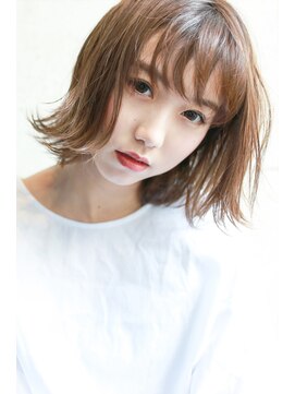 ラフィス ヘアー センス 広島袋町店(La fith hair SEnSE) 【La fith】 外はね×切りっぱなしミディアムスタイル