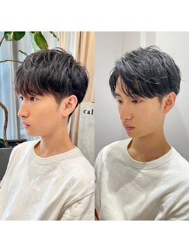 カルナ バイ エルモ(calna by ELMO) スーツ短髪ツーブロック束感モテる黒髪シークレットパーマ流行