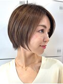 30代40代大人女性/前髪ありショートボブ/ショートヘア/髪質改善