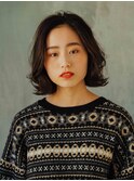 美髪逆三角切りっぱなしボブエアリーロングピンクブラウン