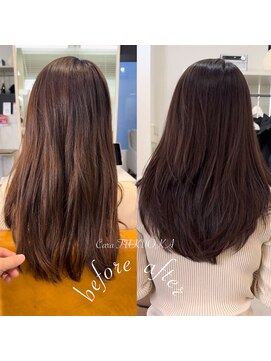 カラ フクオカ(Cara FUKUOKA) 《★髪質改善うる艶水素カラー+カット★》マロンブラウン