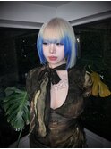 ホワイトカラー ハイトーンボブ ルーツカラー エンドカラー