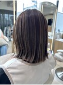 細めハイライト☆ニュアンスカラー/外ハネボブ◎20代～50代