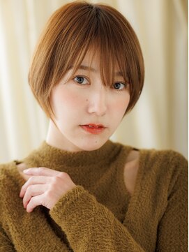 カバーヘア イヴ 戸頭店(COVER HAIR EVE) オレンジベージュ似合わせカット小顔丸みショートX戸頭20代30代