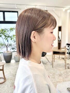 リグリー(regree) ぱつっとボブ/切りっぱなしボブ/グレージュ/髪質改善