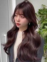 コート 表参道(Cote)&nbsp;韓国ヘア 2wayバング 顔まわりカットNo.1 レイヤー グレージュ