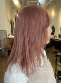 小顔に見せるヘア/ピンクベージュ/ココアベージュ/ブリーチ