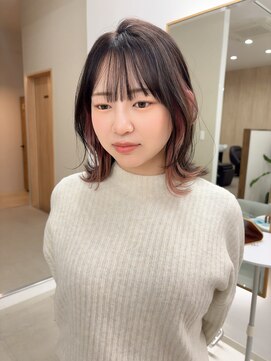 ミリ 奈良店(mm) くびれヘア/ミディアムレイヤー/近鉄奈良/髪質改善/ピンク/学割