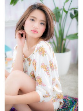 ミック 日暮里店(miq) 前下がりで小顔見せ!オレンジブラウンナチュラルミニボブa1