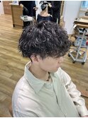 メンズマッシュと波巻きウェーブパーマ