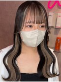 前髪インナーカラーホワイトベージュ！ロング！