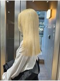 抜きっぱなしブリーチ エアリーロング 美髪　ブロンド　原宿