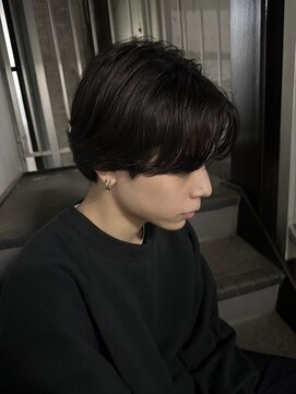 グラッジ 池袋(GLADGE) センターパート、ニュアンスパーマ、メンズ