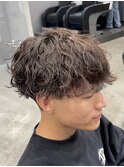 渋谷メンズマッシュウルフカット緩めシャドウパーマ波巻きパーマ