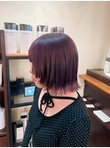 バイオレット×外はねボブ 顔まわりレイヤー