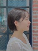 20代30代ミニボブココアブラウン小顔美肌ストレート丸み