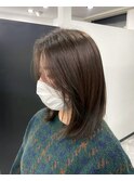 ミディアムヘアーアッシュベージュ髪質改善赤坂見附