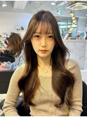レイヤーカット/韓国風/外国人風/顔周り/透明感カラー