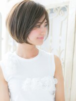 大波純一美容室パーティハン&nbsp;大人美人ミルフィーユカラー丸みショートボブa小山20代30代40代