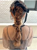 編みおろしポニーテール