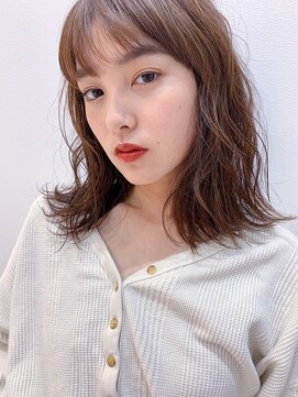 ヘアアンドメイク シークネクスト(HAIR&MAKE SeeK NEXT) ランダムパーマミディ×ミルクティーカラー