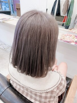 カキーン(cakeen) 贅沢トリートメント透け感ストレート☆ペールパープル結べるボブ