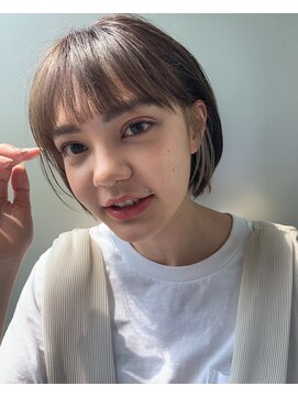エアー 青山(AIR) ペールベージュ×インナーカラーボブ☆stylist諸見里
