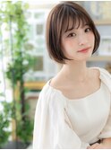 シースルーバング小顔前下がりボブショートa川口20代30代40代