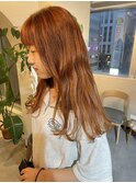 オレンジベージュ　ハイライト